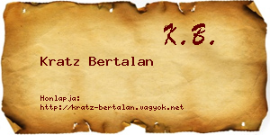 Kratz Bertalan névjegykártya