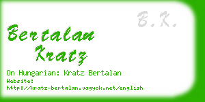bertalan kratz business card